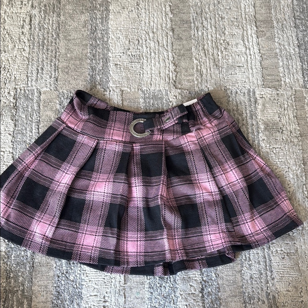 Limited Too Pink and Black Mini Skater Skirt